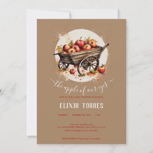 Der Apfel unserer Augenbabydusche Einladung (Vorderseite)