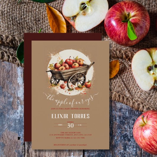 Der Apfel unserer Augenbabydusche Einladung