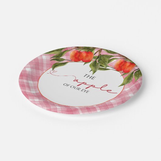 Der Apfel unserer Augenbabydusche Pappteller (Schrägansicht)