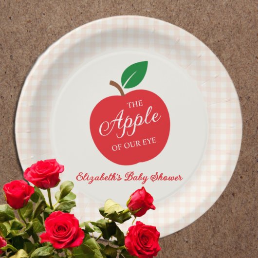 Der Apfel unserer Augenbabydusche Pappteller