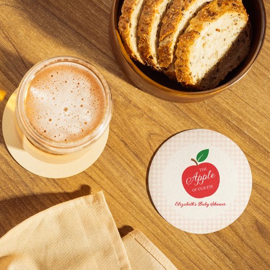 Der Apfel unserer Augenbabydusche Runder Pappuntersetzer