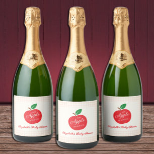 Der Apfel unserer Augenbabydusche Schaumweinetikett