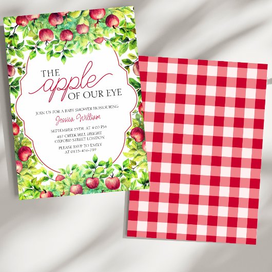 Der Apfel unserer Baby-Dusche aus dem Auge Ernteda Einladung