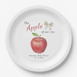 Der Apfel unserer Baby-Dusche Pappteller