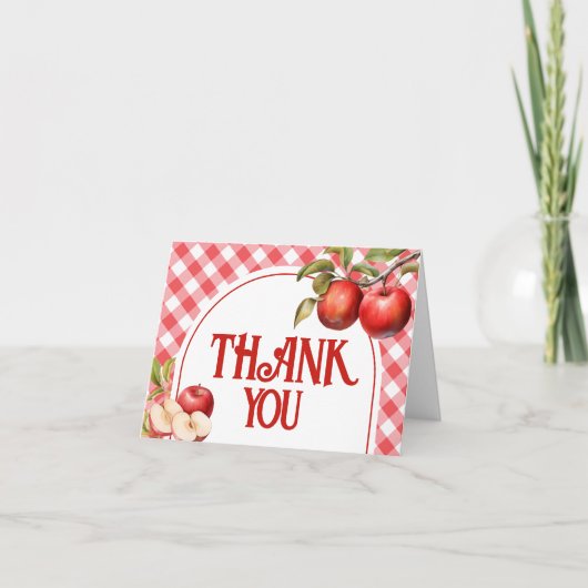 Der Apfel unserer Babydusche Dankeskarte (Vorderseite)