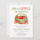 Der Apfel unserer Babydusche Einladung (Vorderseite)