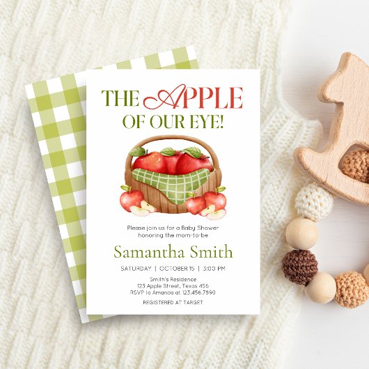 Der Apfel unserer Babydusche Einladung