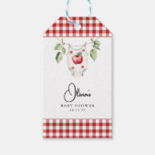 Der Apfel unserer Babydusche Geschenkanhänger (Vorderseite)