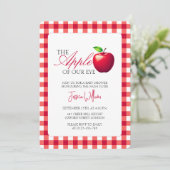 Der Apfel unserer Babydusche im Augenfall Einladung (Stehend Vorderseite)