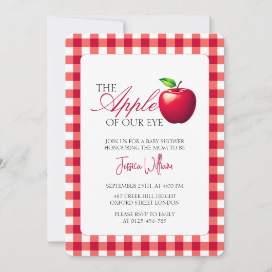 Der Apfel unserer Babydusche im Augenfall Einladung (Vorderseite)