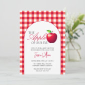 Der Apfel unserer Babydusche im Augenfall Einladung (Stehend Vorderseite)