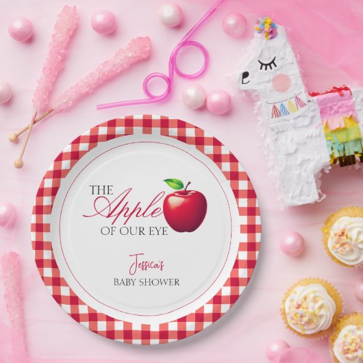 Der Apfel unserer Babydusche im Augenfall Pappteller (Party)