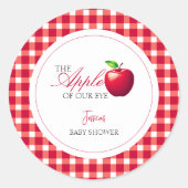 Der Apfel unserer Babydusche im Augenfall Runder Aufkleber (Vorderseite)