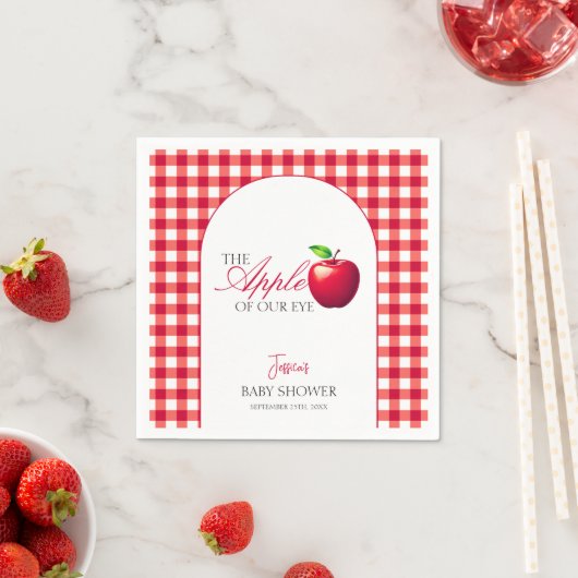 Der Apfel unserer Babydusche im Augenfall Serviette (Beispiel)