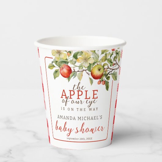 Der Apfel unserer Babydusche Pappbecher (Vorderseite)