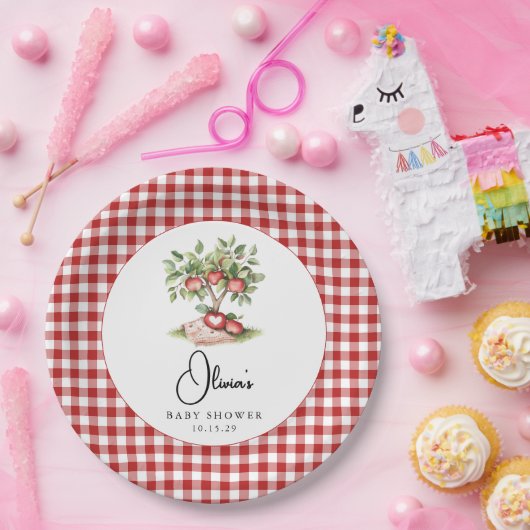Der Apfel unserer Babyduschplatte Pappteller (Party)
