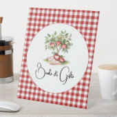 Der Apfel unserer Babyduschplatte Sockelschild (In Situ)