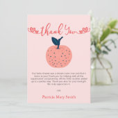 Der Apfel unserer Eye Fall Baby Dusche Dankeskarte (Stehend Vorderseite)