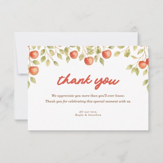 Der Apfel unserer Herbst-Herbstdusche Dankeskarte (Vorderseite)