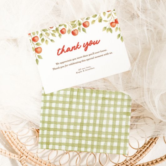 Der Apfel unserer Herbst-Herbstdusche Dankeskarte