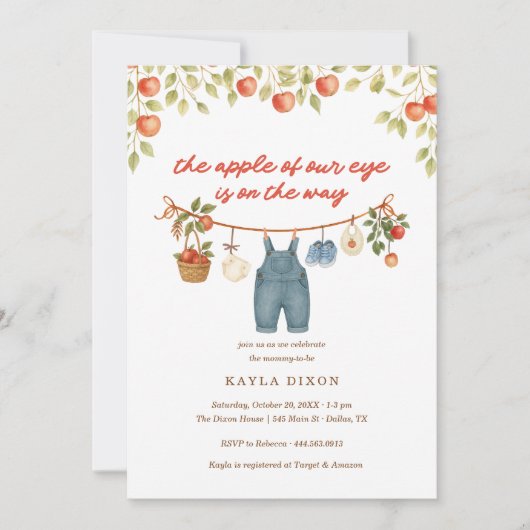 Der Apfel unserer Herbst-Herbstdusche Einladung (Vorderseite)