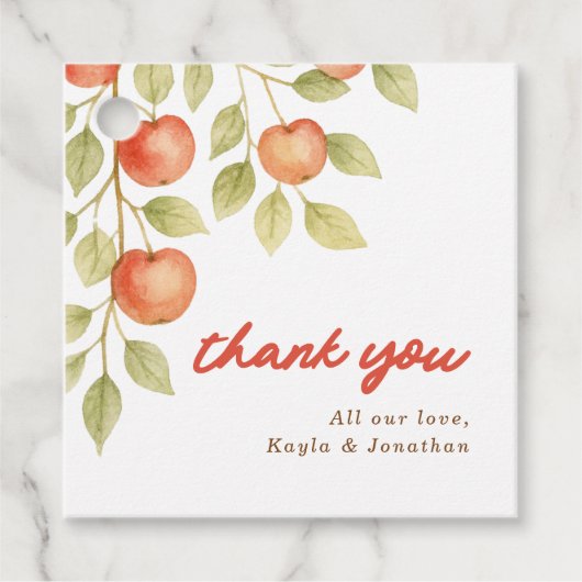 Der Apfel unserer Herbst-Herbstdusche Geschenkanhänger (Vorderseite)