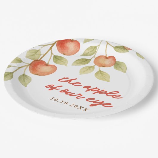 Der Apfel unserer Herbst-Herbstdusche Pappteller (Schrägansicht)