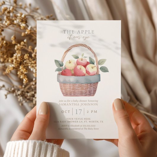 Der Apfel unserer Vintagen Babydusche Einladung