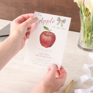Der Apfel unserer Watercolor Baby Dusche Pergament Einladungen