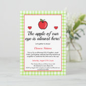 "Der Apfel unseres Auges" Einladung der Babydusche (Stehend Vorderseite)