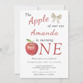 Der Apfel unseres Auges Erster Geburtstag Einladung (Vorderseite)