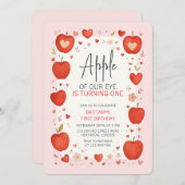 Der Apfel unseres Auges fällt als Geburtstag Einladung (Vorne/Hinten)