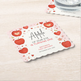 Der Apfel unseres Auges fällt als Geburtstag Untersetzer