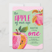 Der Apfel unseres Auges "Whimsical 1. Geburtstag" Einladung (Vorderseite)
