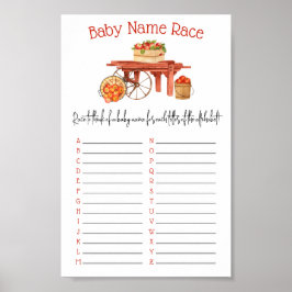 Der Apfel unseres Baby Name Race Duschspiels Poster