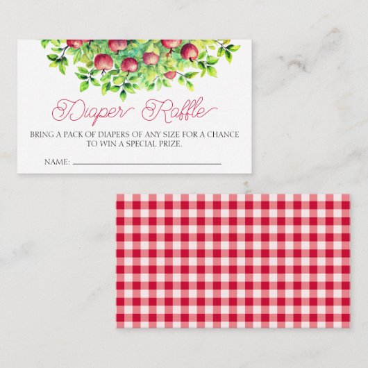 Der Apfel unseres Erntedank-Windelwindels Begleitkarte (Vorne/Hinten)