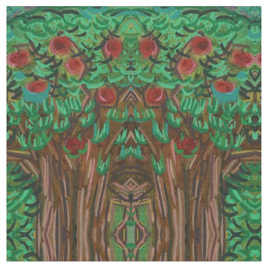 Der Apfelbaum in Mixed-Media Stoff (Nahaufnahme)
