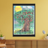 Der Apfelbaum in Pixeln Leinwanddruck (Insitu (Wohnzimmer))