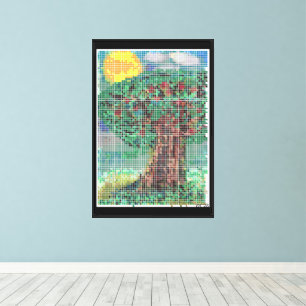 Der Apfelbaum in Pixeln Leinwanddruck
