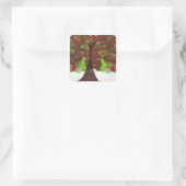Der Apfelbaum Quadratischer Aufkleber (Tasche)