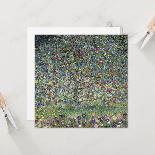 Der Apfelbaum (von Gustav Klimt) Karte (Vorderseite/Rückseite Beispiel)