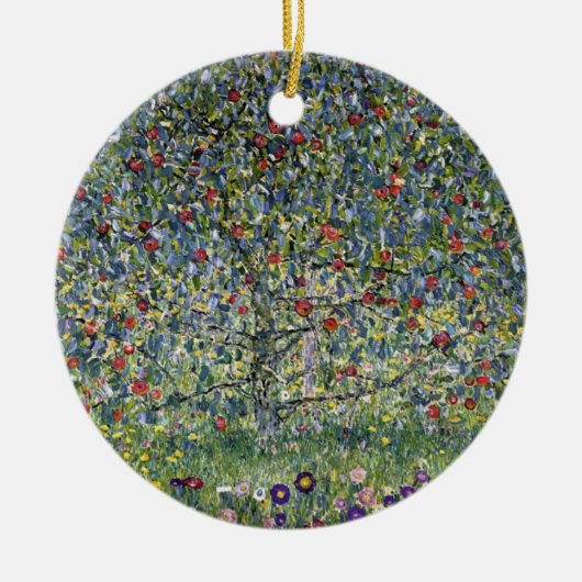 Der Apfelbaum (von Gustav Klimt) Keramik Ornament (Vorne)