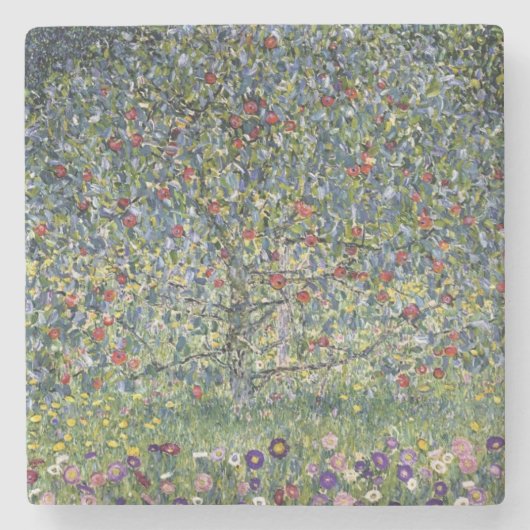 Der Apfelbaum (von Gustav Klimt) Steinuntersetzer (Vorderseite)
