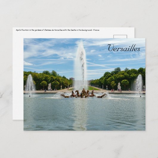 Der Apollo-Brunnen im Garten von Versailles Postkarte (Vorne/Hinten)
