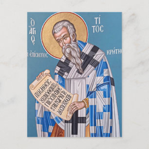 Der Apostel Titus von den Siebzig Orthodoxes Ikon Postkarte