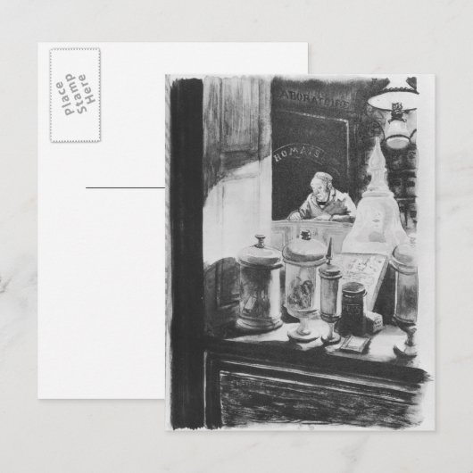Der Apotheker Homais Postkarte (Vorne/Hinten)