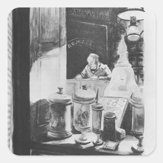 Der Apotheker Homais Quadratischer Aufkleber (Vorderseite)
