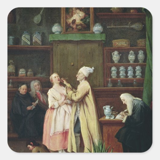 Der Apotheker Quadratischer Aufkleber (Vorderseite)