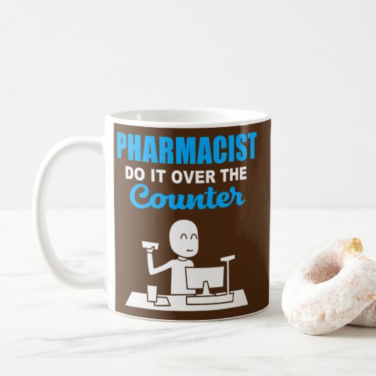 Der Apotheker übertrifft die Apotheke für Kaffeetasse (Mit Donut)
