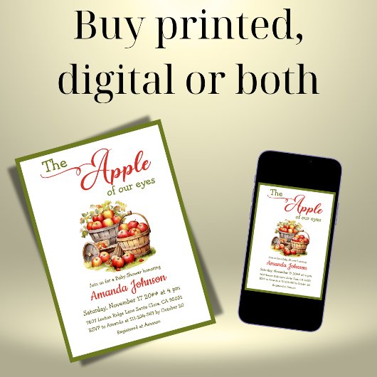 Der Apple Our Eyes Fall Harvest Baby Shower Einladung